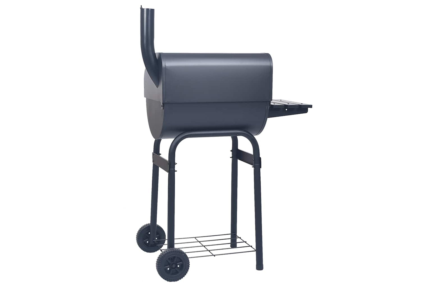 Vidaxl Charcoal Bbq Grill Smoker With Bottom Shelf Black-4