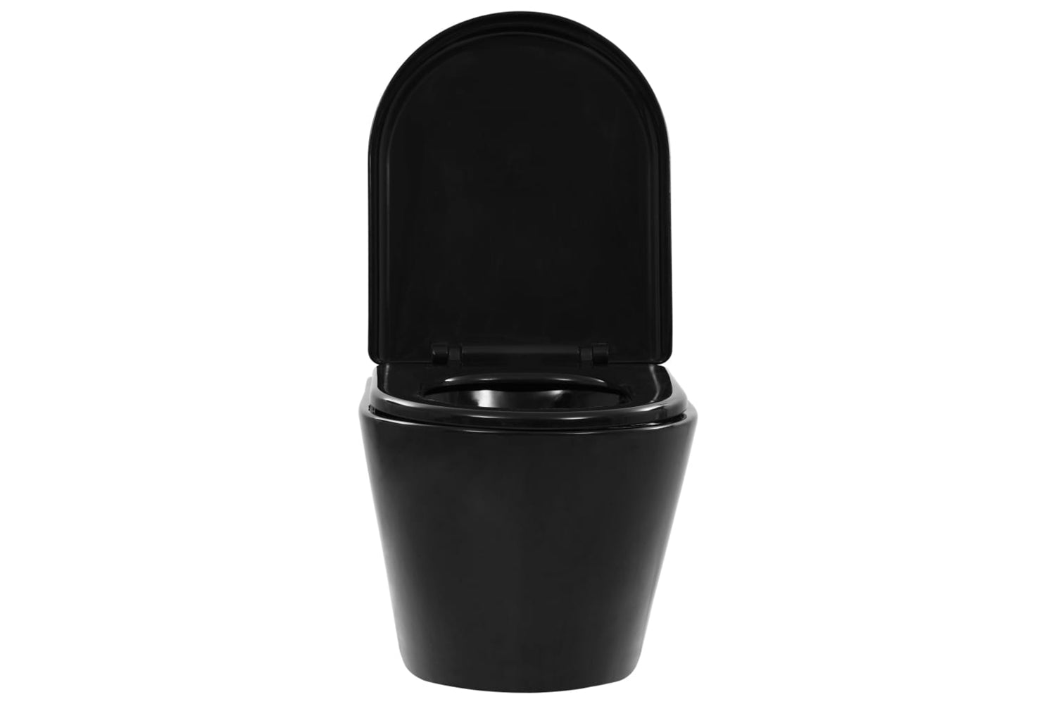 Vidaxl 145238 Wall Hung Rimless Toilet Ceramic Black-4