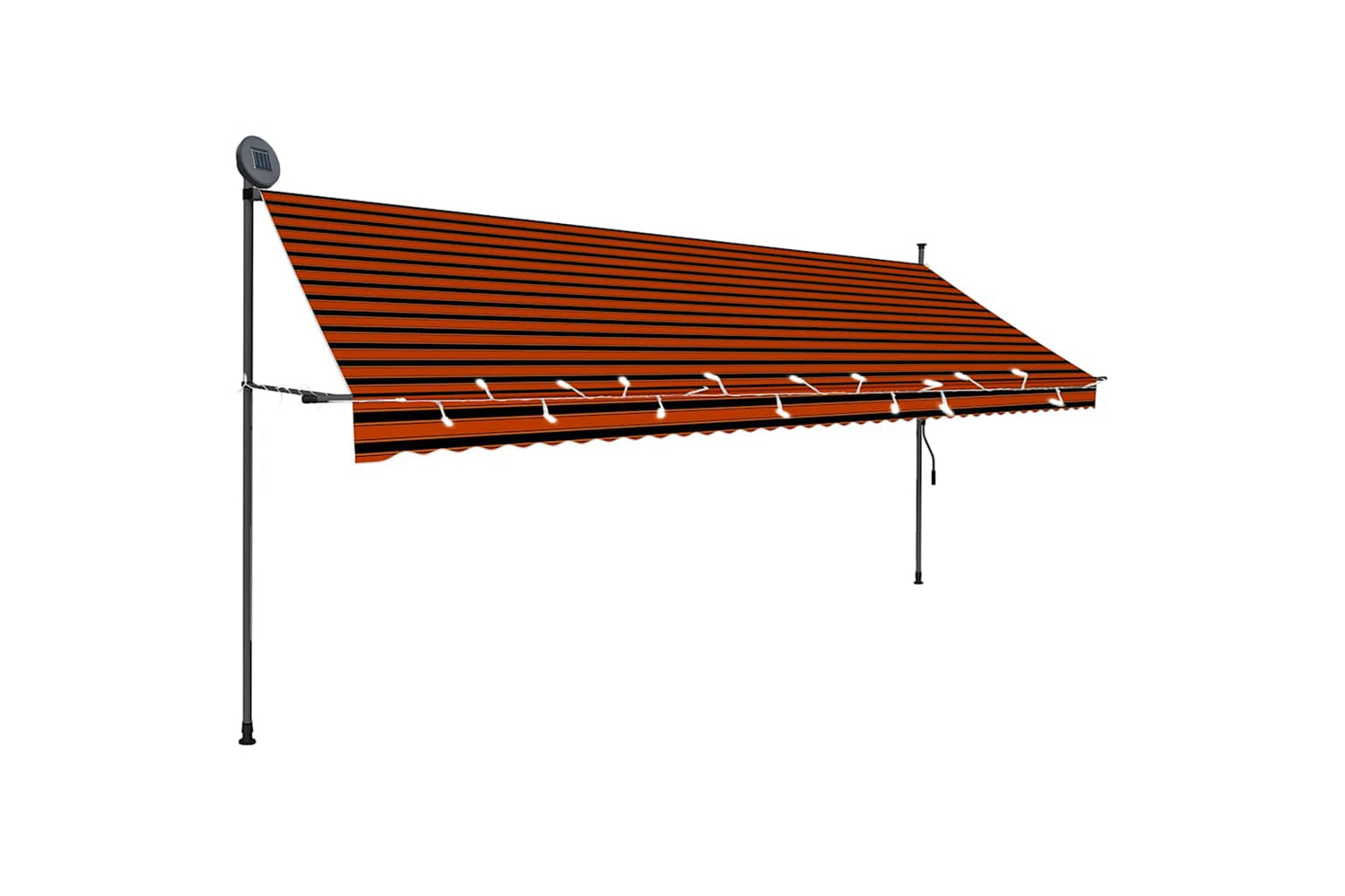 vidaXL 145882 Manual Retractable Awning With Led 400cm Orange And Brown-2