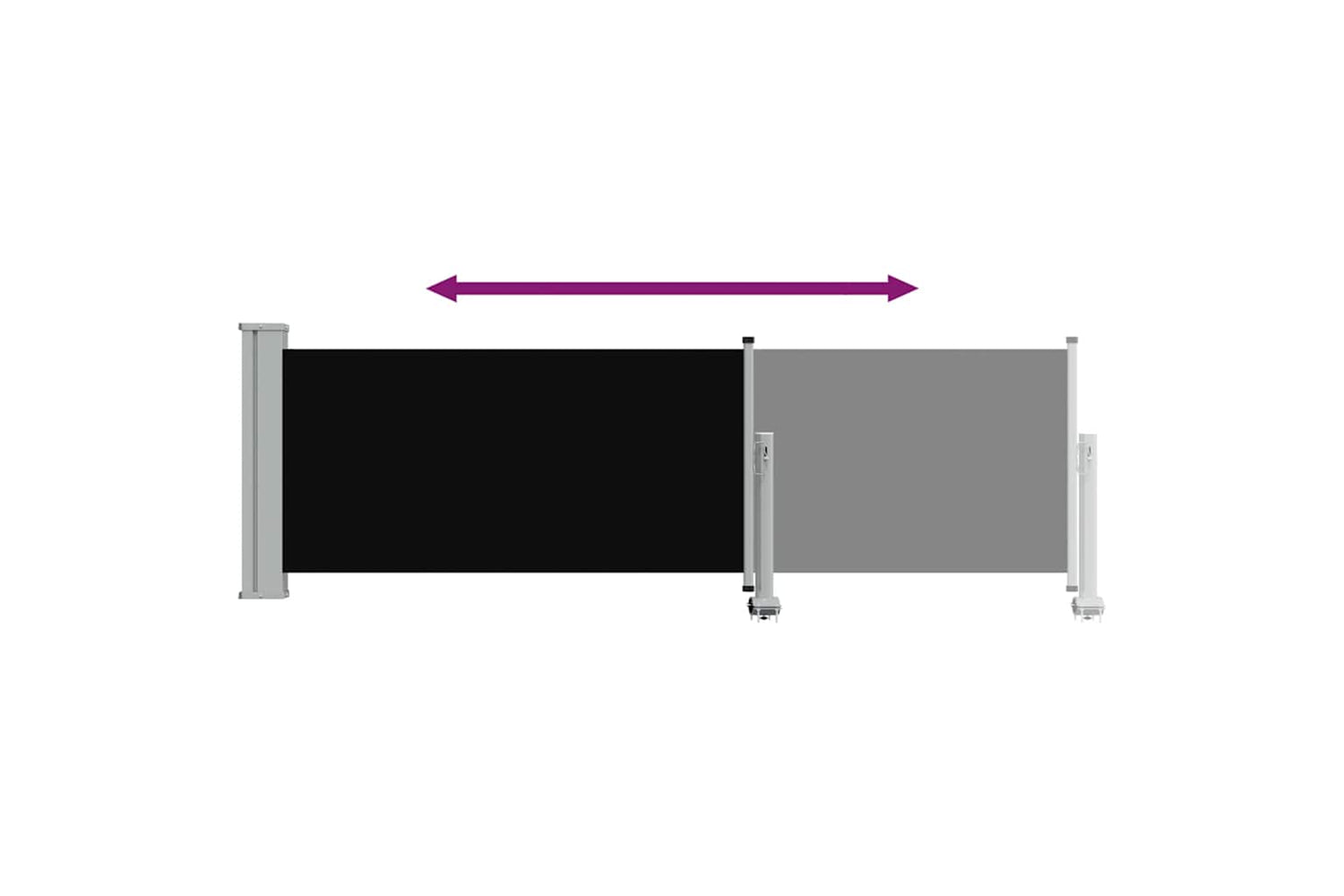 vidaXL 48358 Patio Retractable Side Awning 80x300cm Black-6