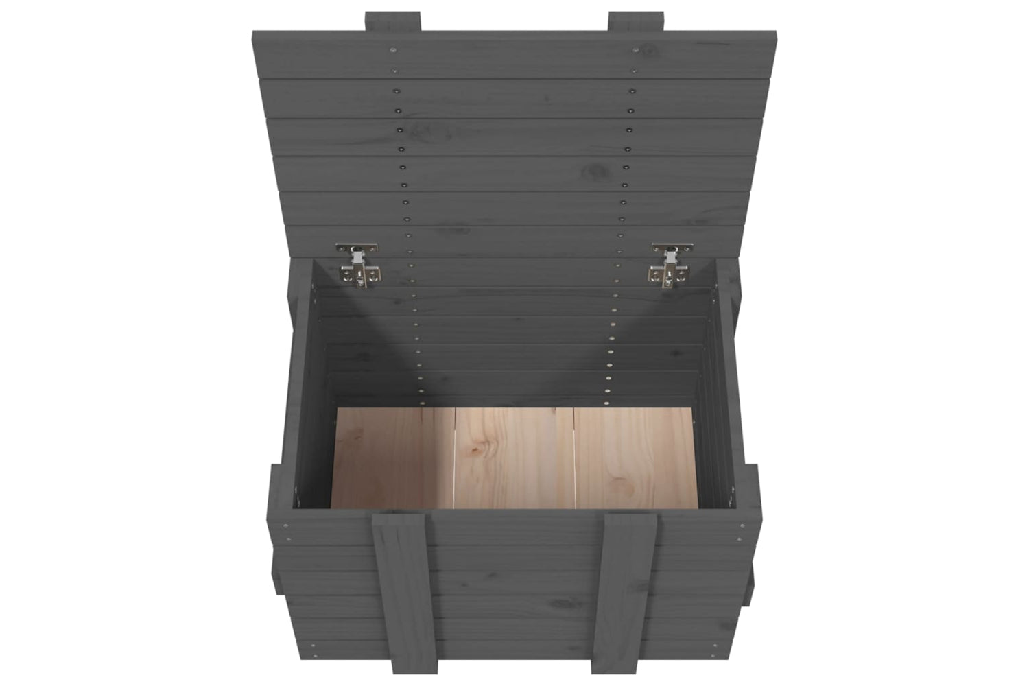 vidaXL 824995 Storage Box Grey 58x40.5x42cm Solid Wood Pine-8