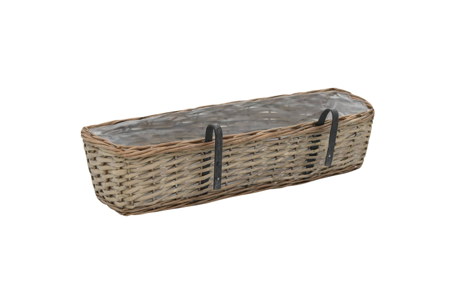 vidaXL 246829 Balcony Planter 2 Pcs Wicker With Pe Lining 60cm-4