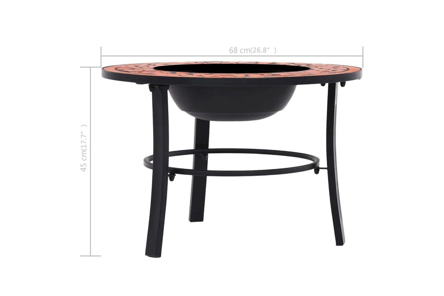Vidaxl 46719 Vidaxl Mosaic Fire Pit Terracotta 68cm Ceramic-9