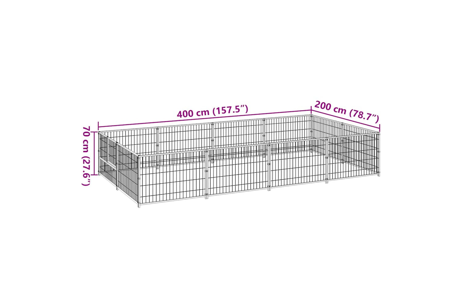 Vidaxl 3082120 Dog Kennel Silver 8 M2 Steel-6