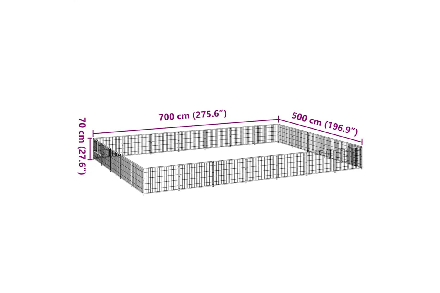 Vidaxl 3082159 Dog Kennel Black 35 M2 Steel-6