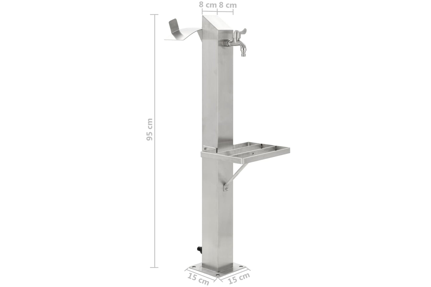 vidaXL 45455 Garden Water Column Stainless Steel Square 95cm-9