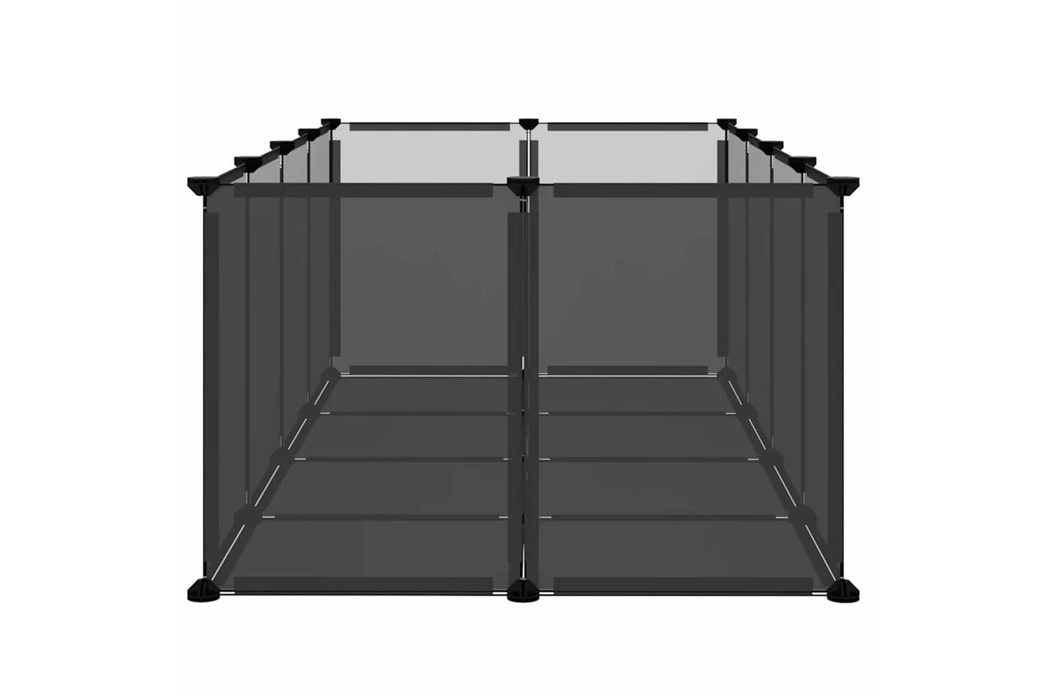 vidaXL 340571 Small Animal Cage Black 144x74x46.5cm Pp And Steel-3