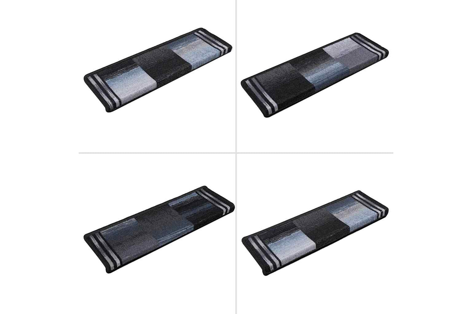 vidaXL 326208 Stair Mats Self-adhesive 15 Pcs 65x21x4cm Black And Grey-7