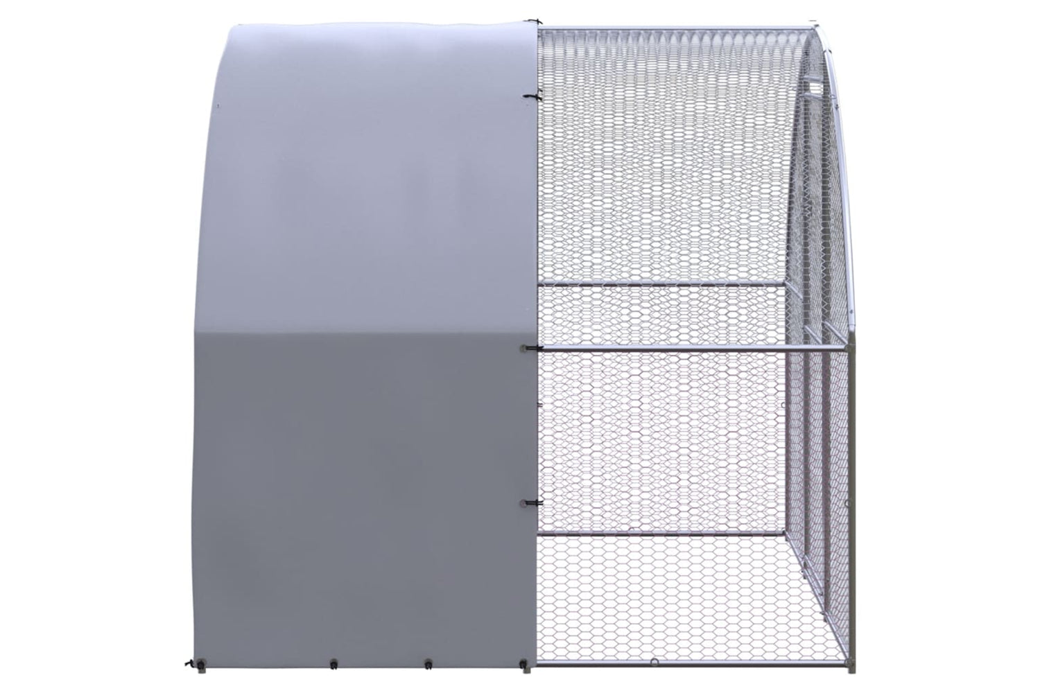 Vidaxl 3095472 Outdoor Chicken Coop 3x2x2 M Galvanised Steel-3