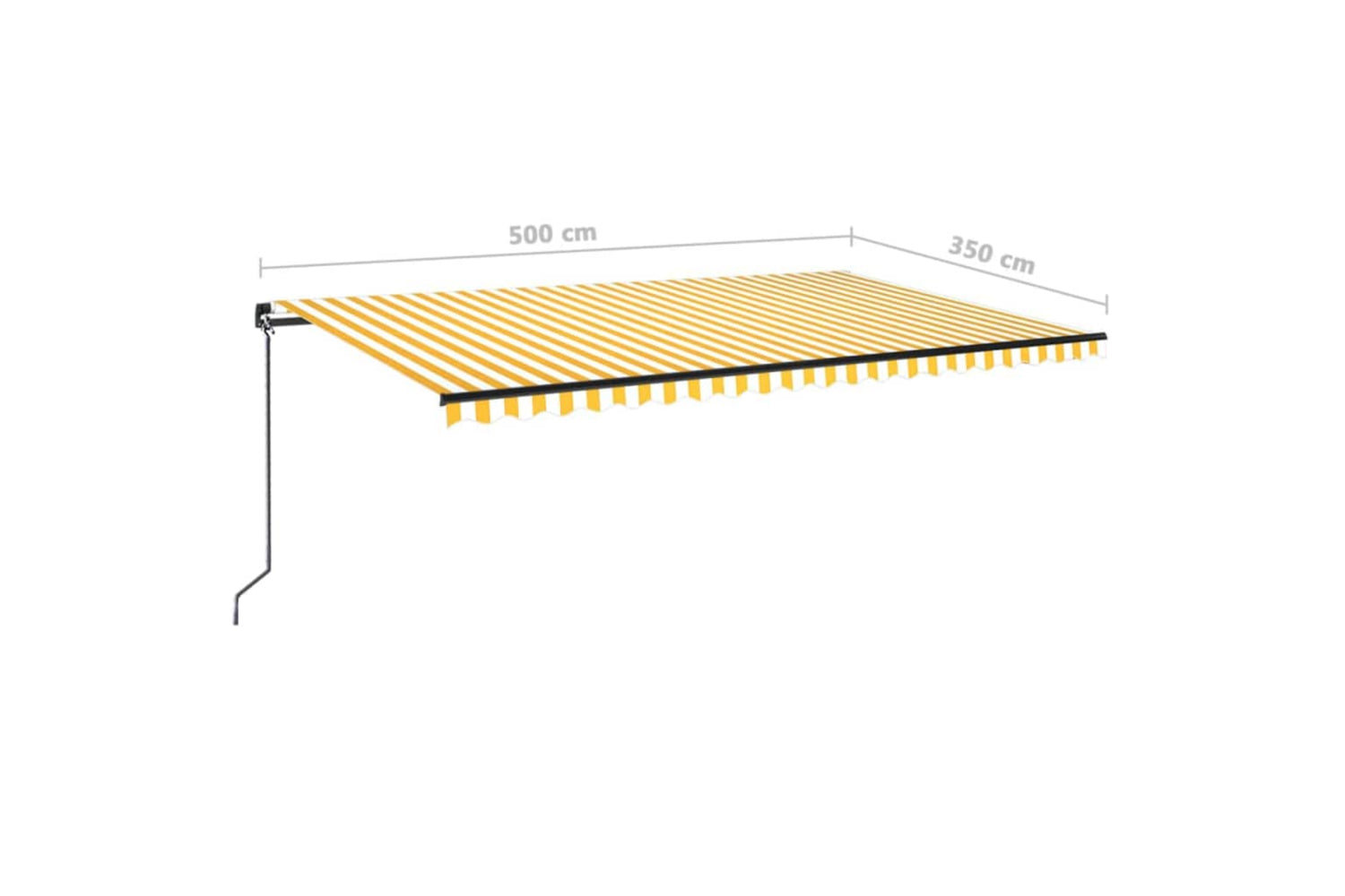 vidaXL 3069218 Manual Retractable Awning 500x350cm Yellow And White-6