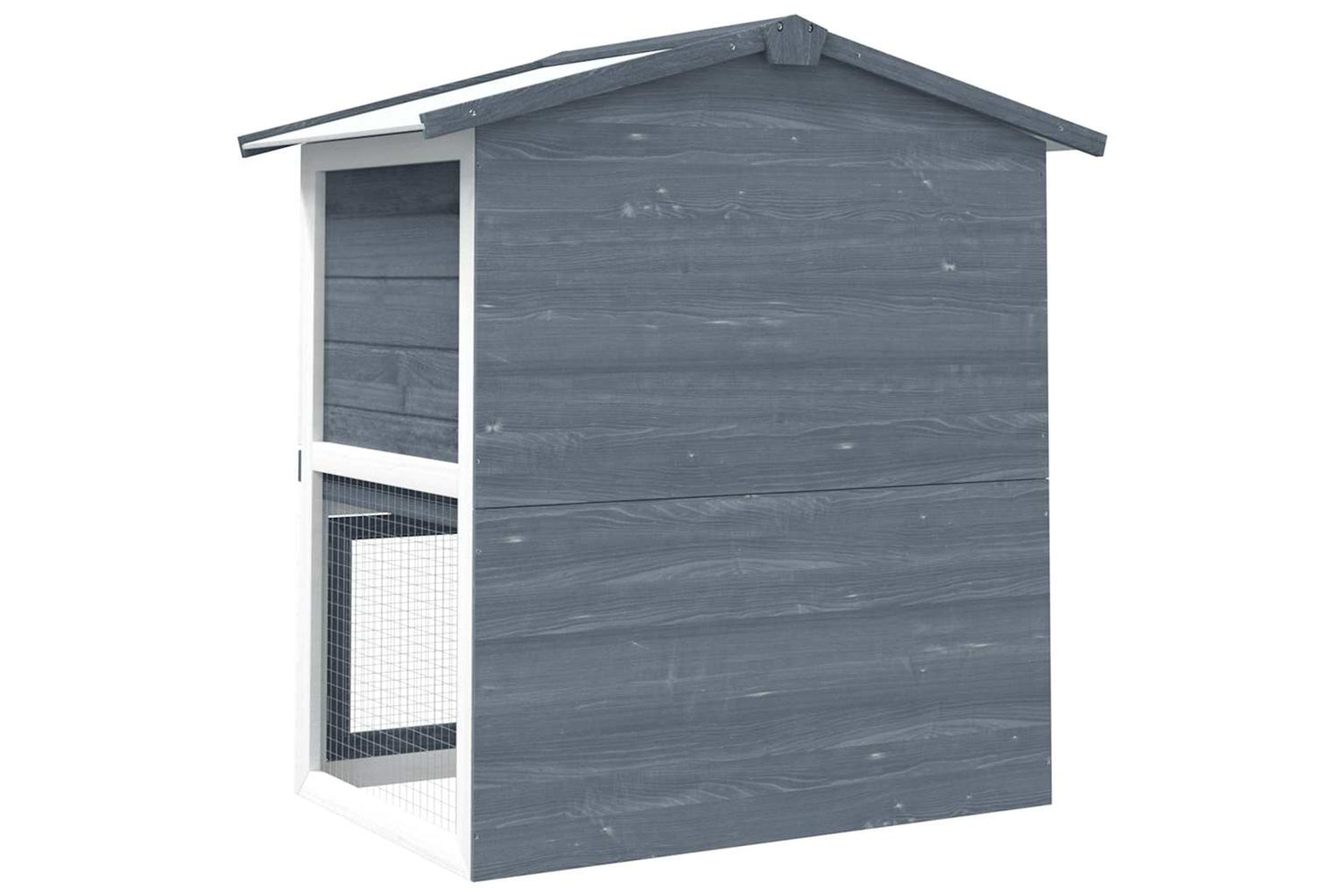 vidaXL 170837 Outdoor Rabbit Hutch 3 Doors Grey Wood-5
