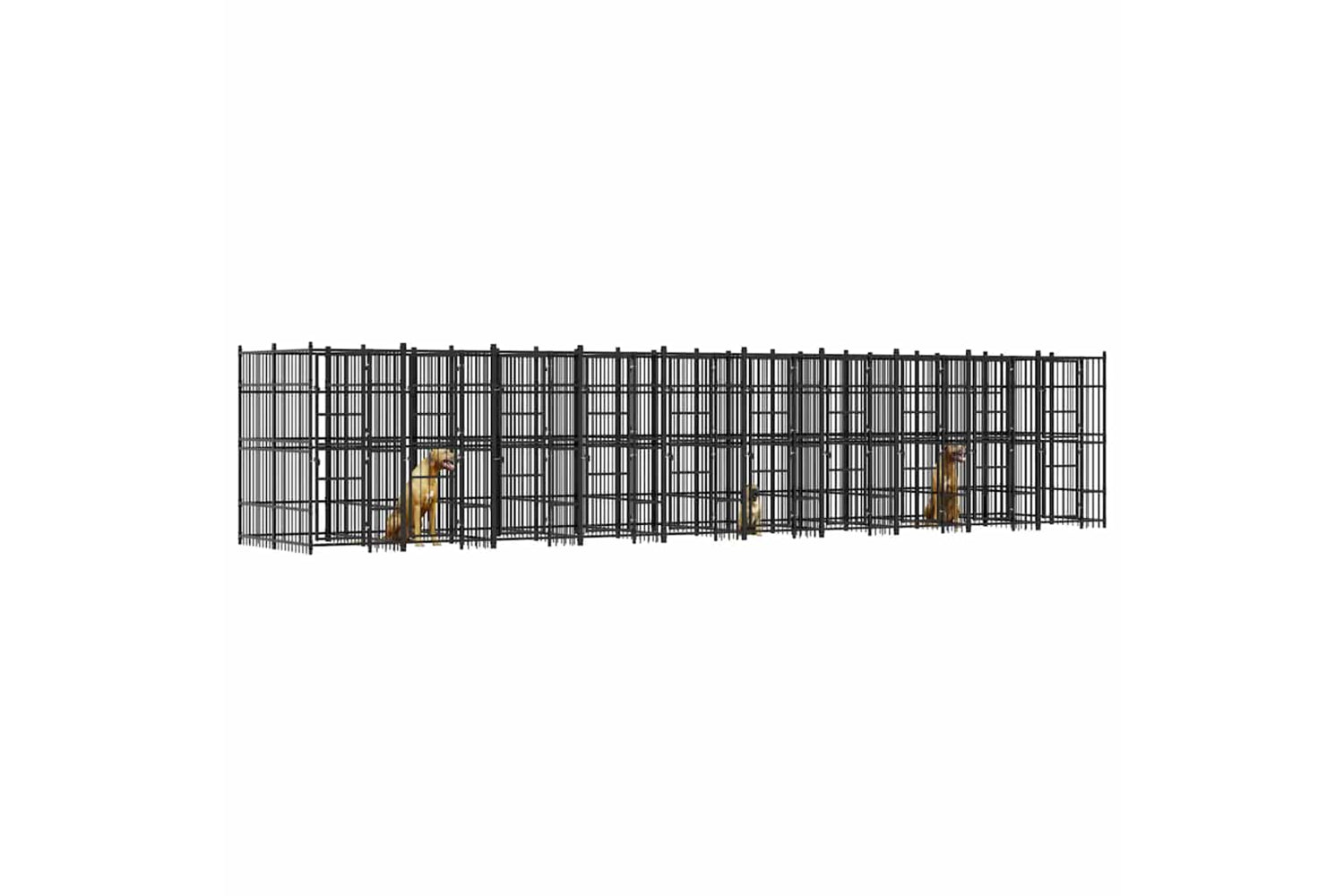 Vidaxl 3097945 Outdoor Dog Kennel Steel 18.43 M2-3