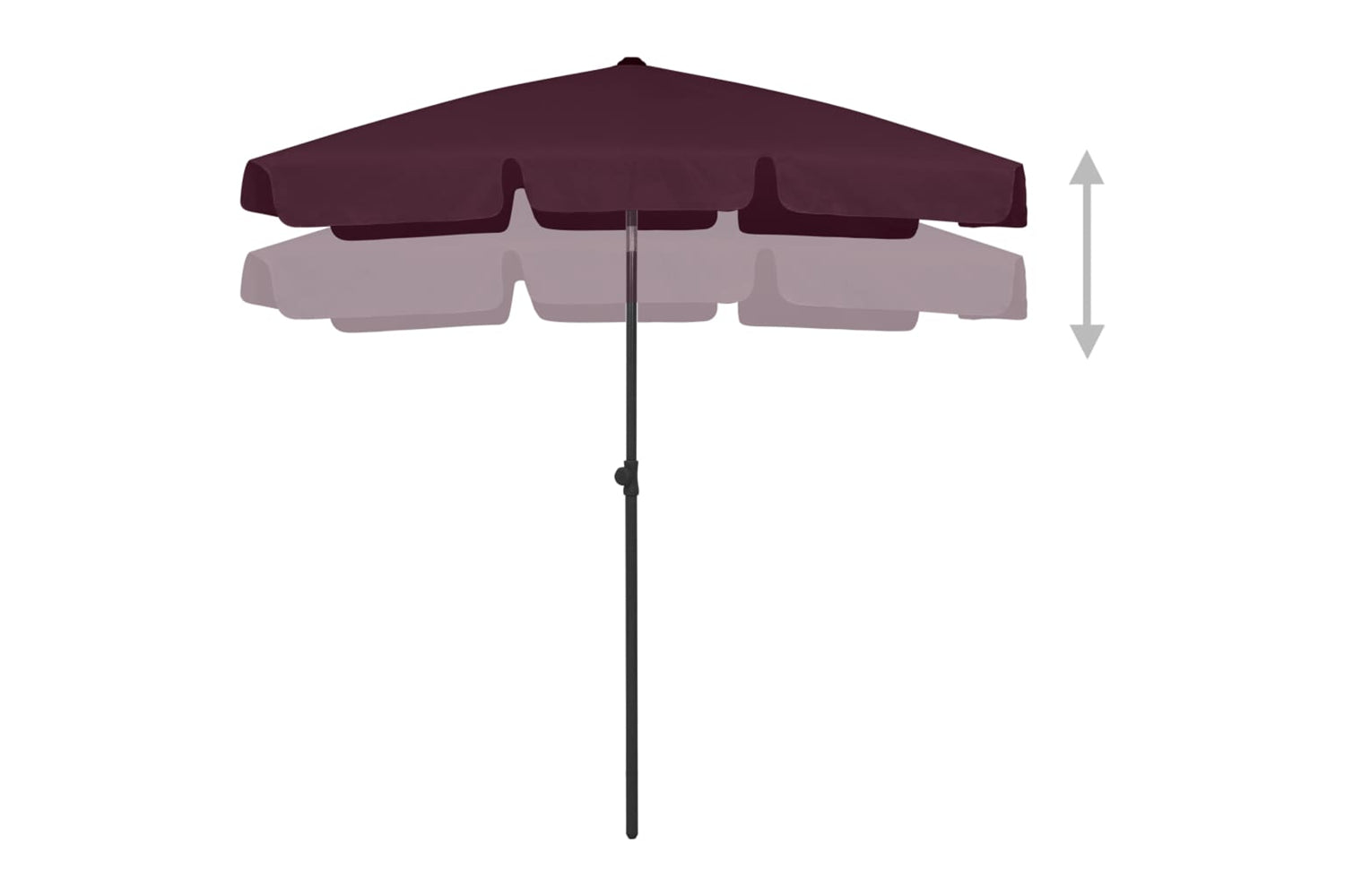 vidaXL 314723 Beach Umbrella Bordeaux Red 180x120cm-3