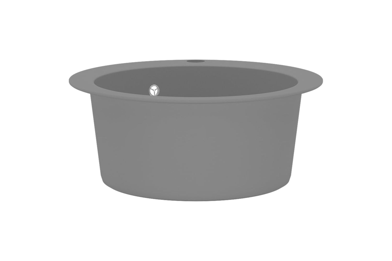 Vidaxl Granite Kitchen Sink Single Basin Round Grey-4