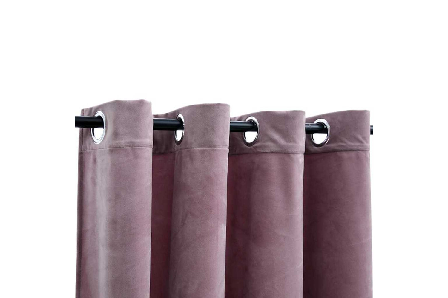 Vidaxl Blackout Curtains With Rings 2pcs Velvet Antique Pink 140x225cm-2