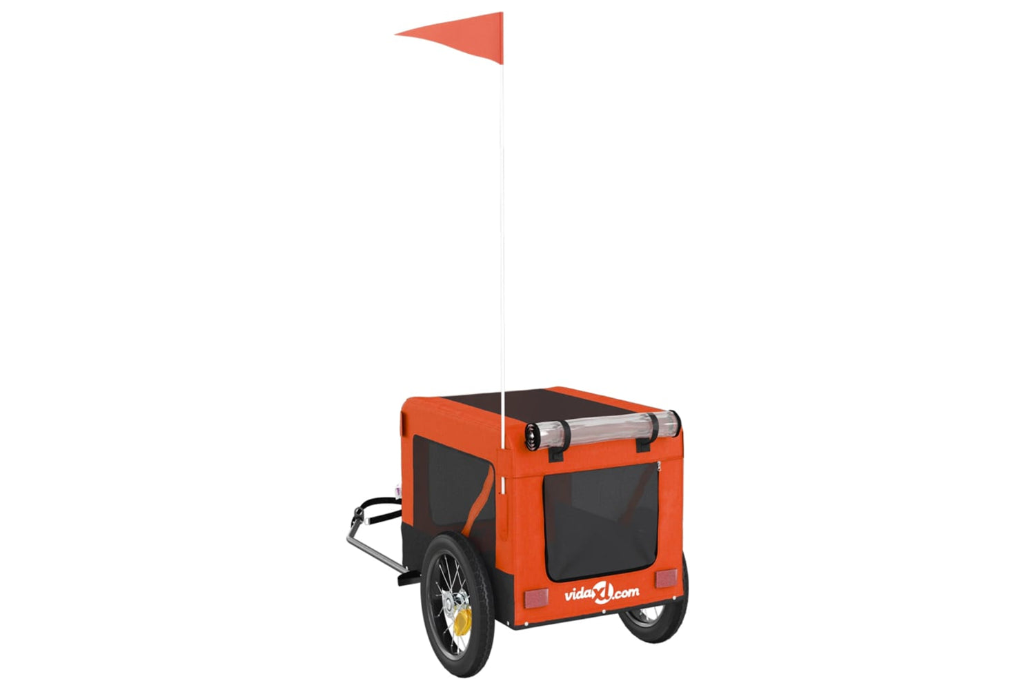 Vidaxl 93907 Pet Bike Trailer Orange And Black Oxford Fabric&iron-8