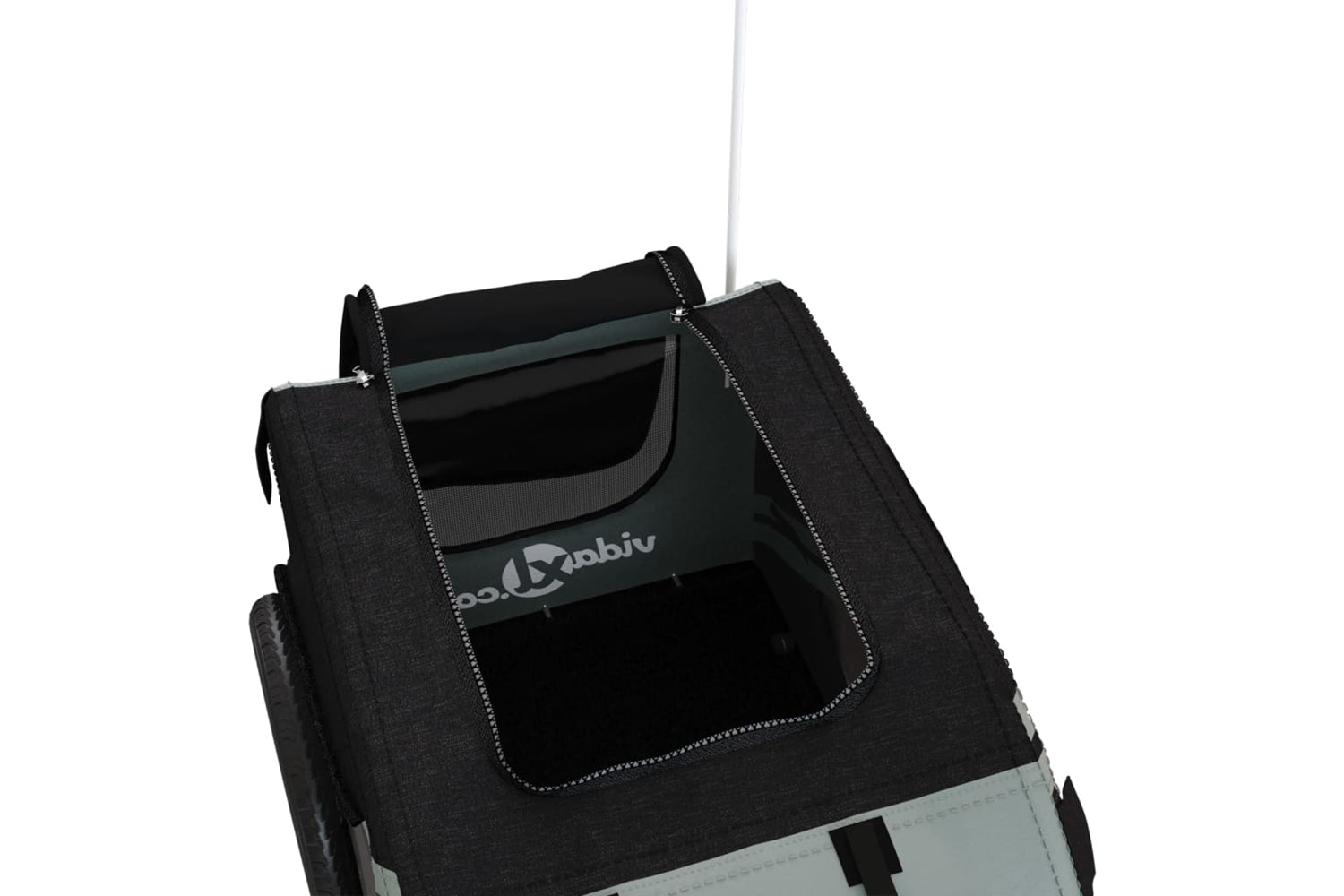 Vidaxl 93867 Pet Bike Trailer Grey And Black Oxford Fabric And Iron-8