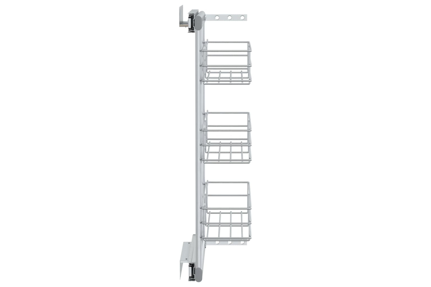 vidaXL 50968 3-tier Pull-out Kitchen Wire Basket Silver 47x15.5x55.5cm-4