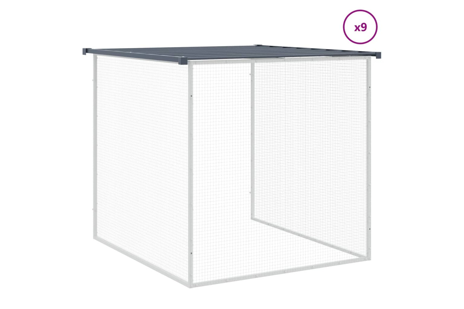vidaXL 3189053 Chicken Cage With Roof Anthracite 1003x98x90cm Galvanised Steel-6