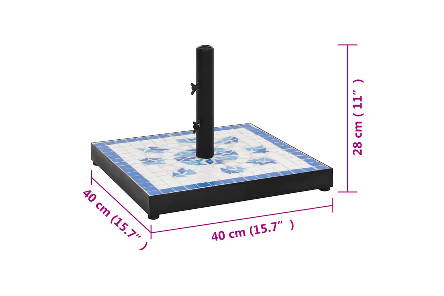 Vidaxl Parasol Base Blue And White Square 12 Kg-7