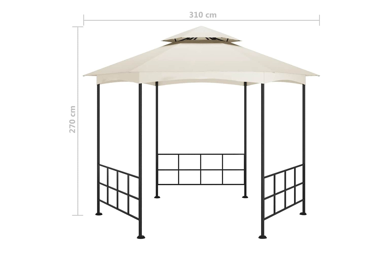 Vidaxl 313931 Gazebo With Sidewalls 3.1x2.7 M Cream-6
