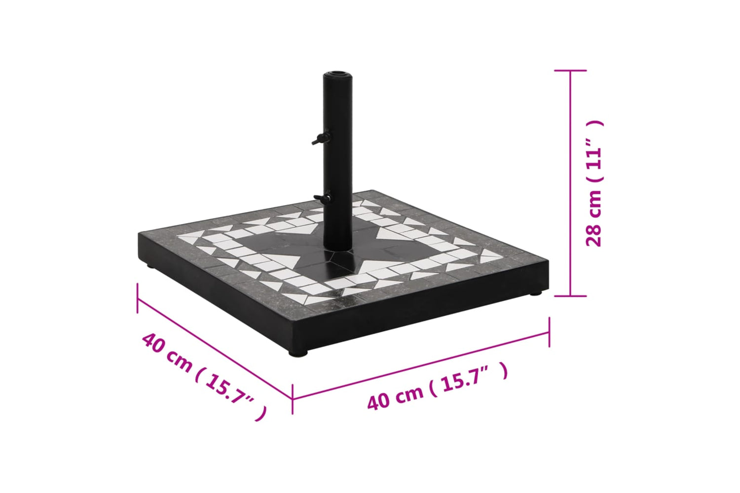 Vidaxl 362224 Parasol Base Black And White Square 12 Kg-7