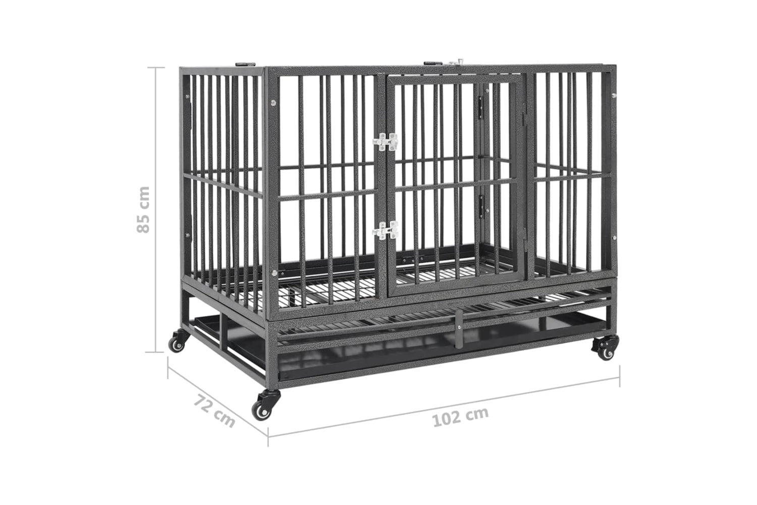 vidaXL 171492 Dog Cage With Wheels Steel 102x72x85cm-8