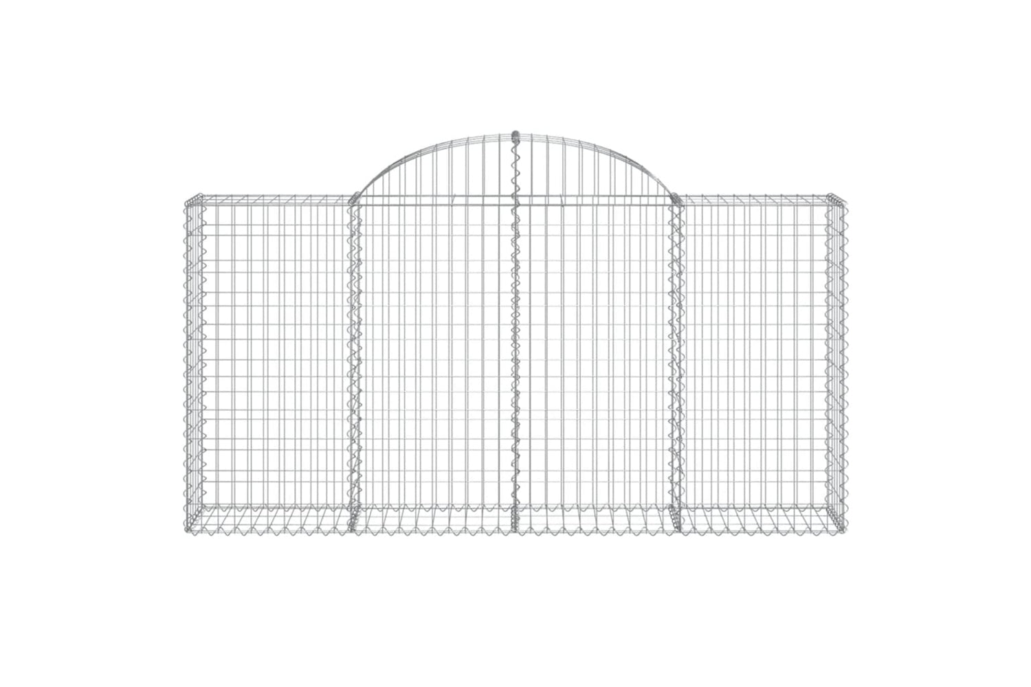 vidaXL 3146116 Arched Gabion Baskets 8 Pcs 200x30x100/120cm Galvanised Iron-3