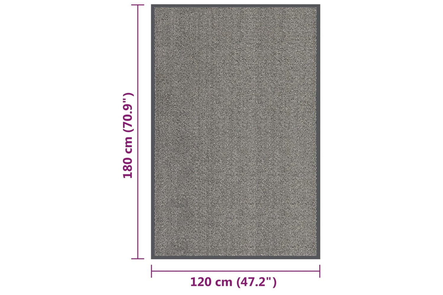 vidaXL 326949 Doormat Tufted 120x180cm Light Brown-5