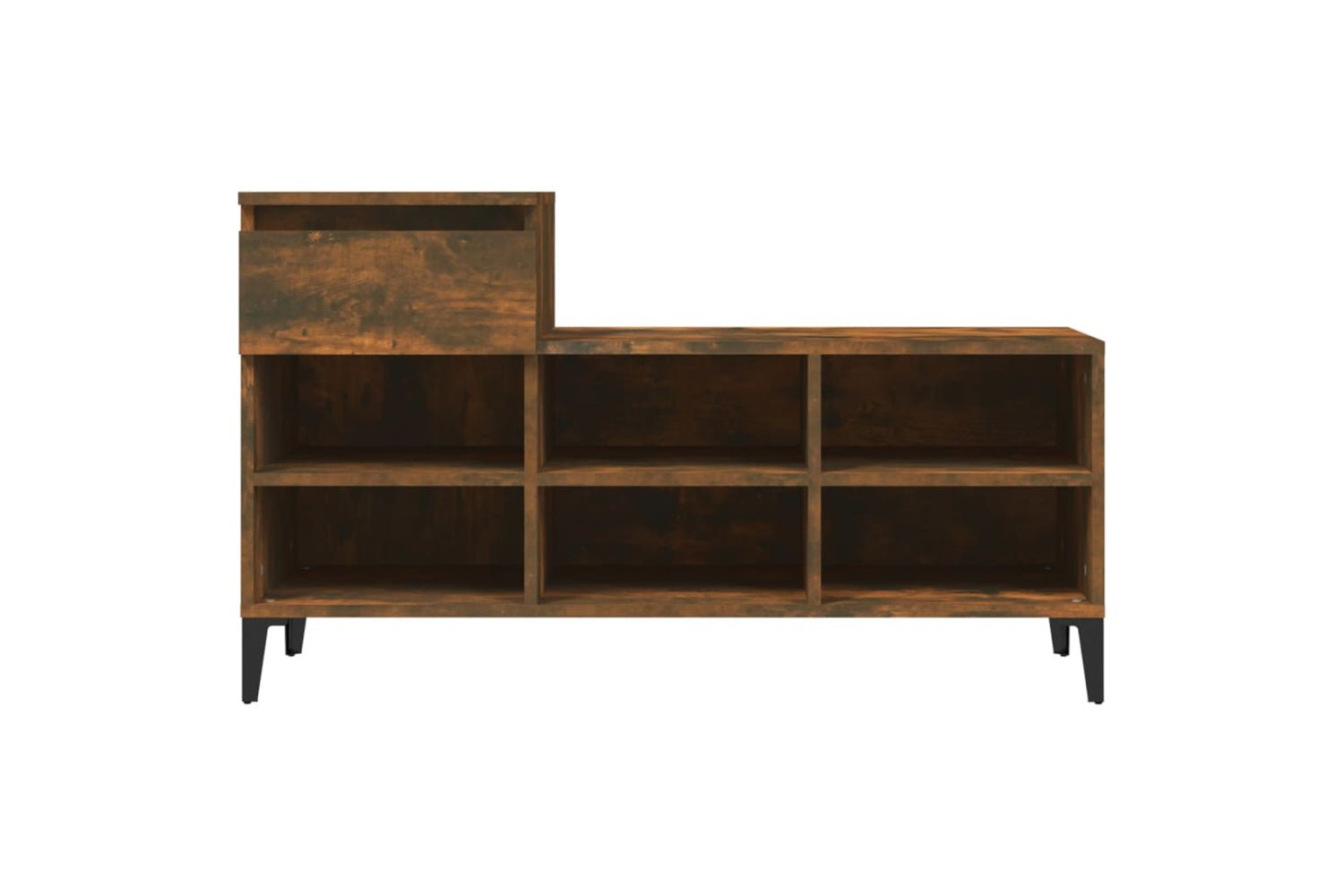 vidaXL 821217 Shoe Cabinet Smoked Oak 102x36x60cm Engineered Wood-5