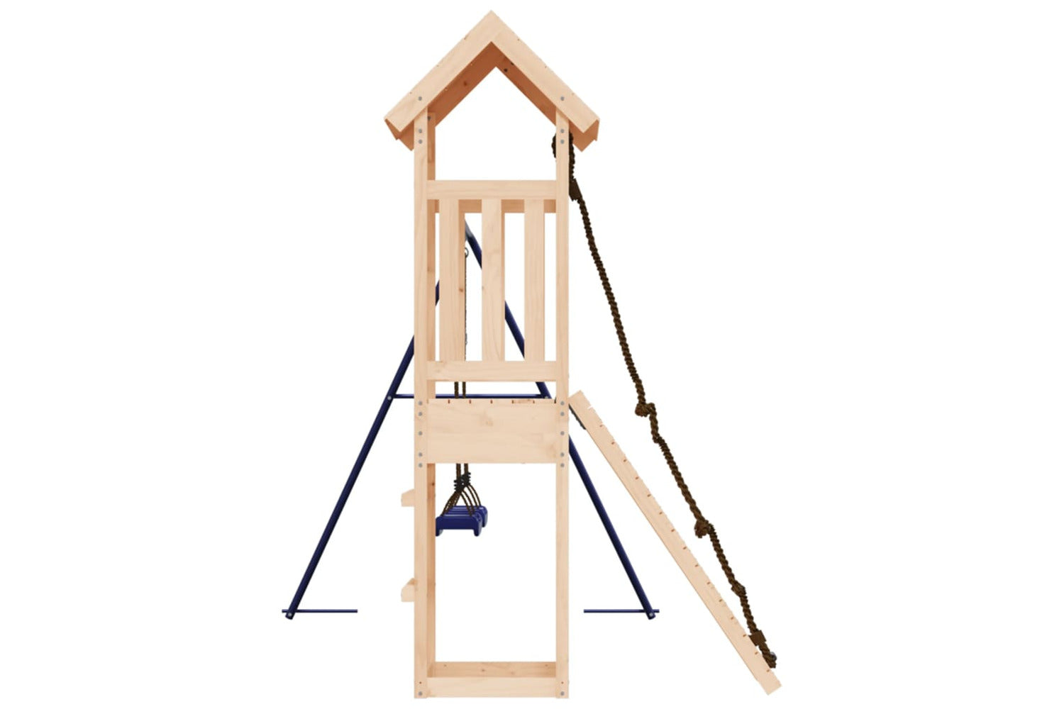 Vidaxl 3155816 Playhouse With Climbing Wall Swings Solid Wood Pine-5