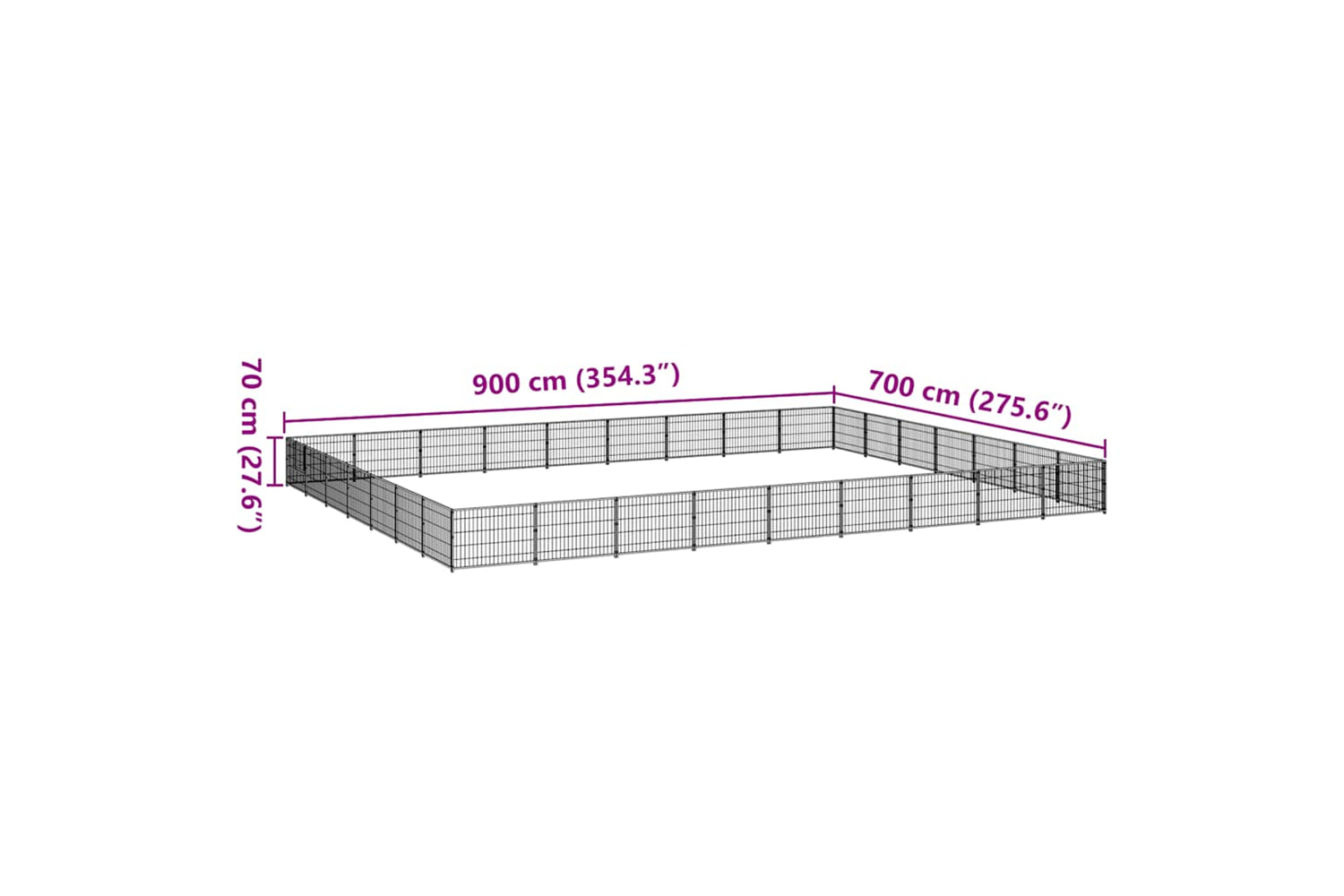 Vidaxl 3082185 Dog Kennel Silver 63 M2 Steel-6