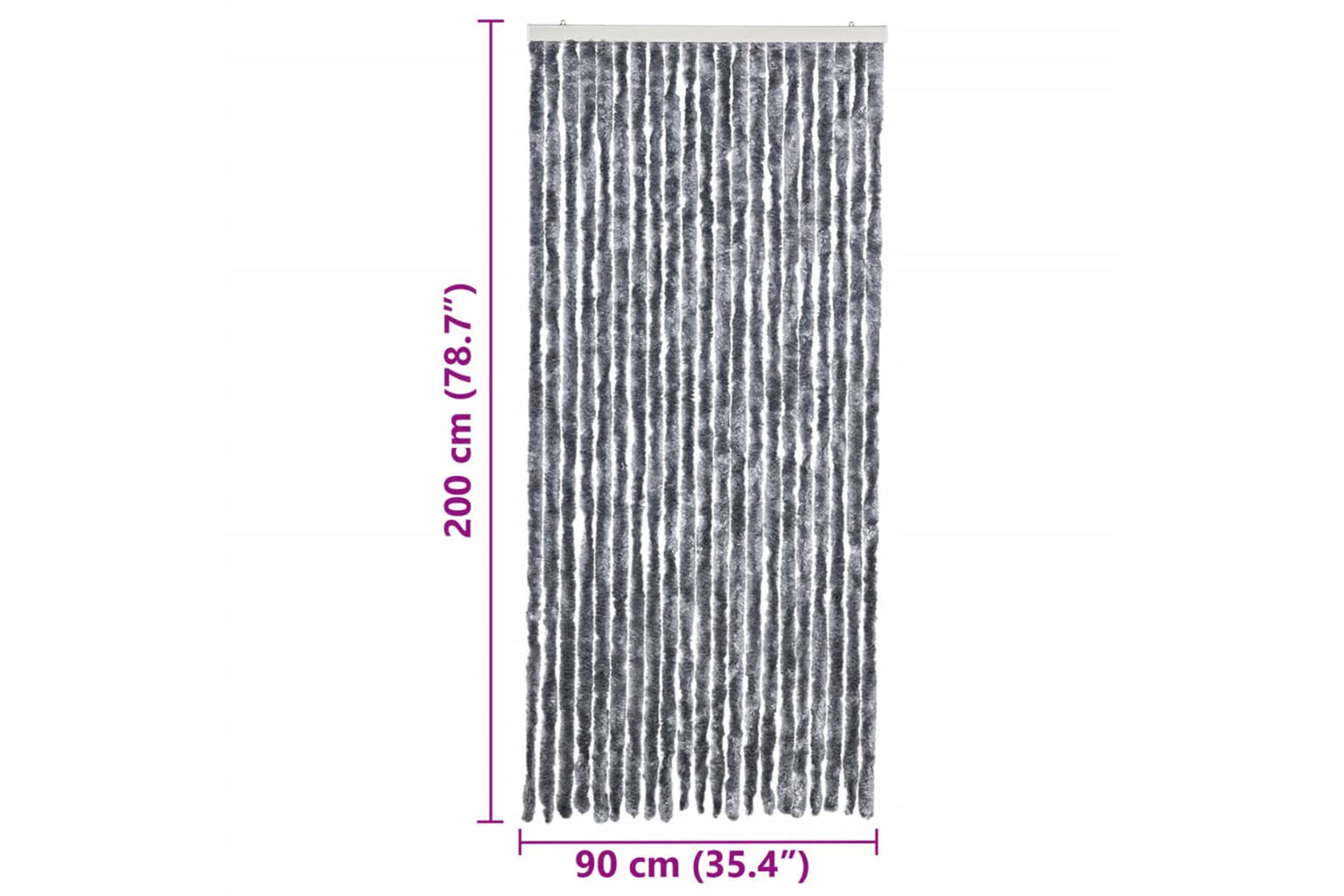 vidaXL Insect Curtain Silver 90x200cm Chenille-6