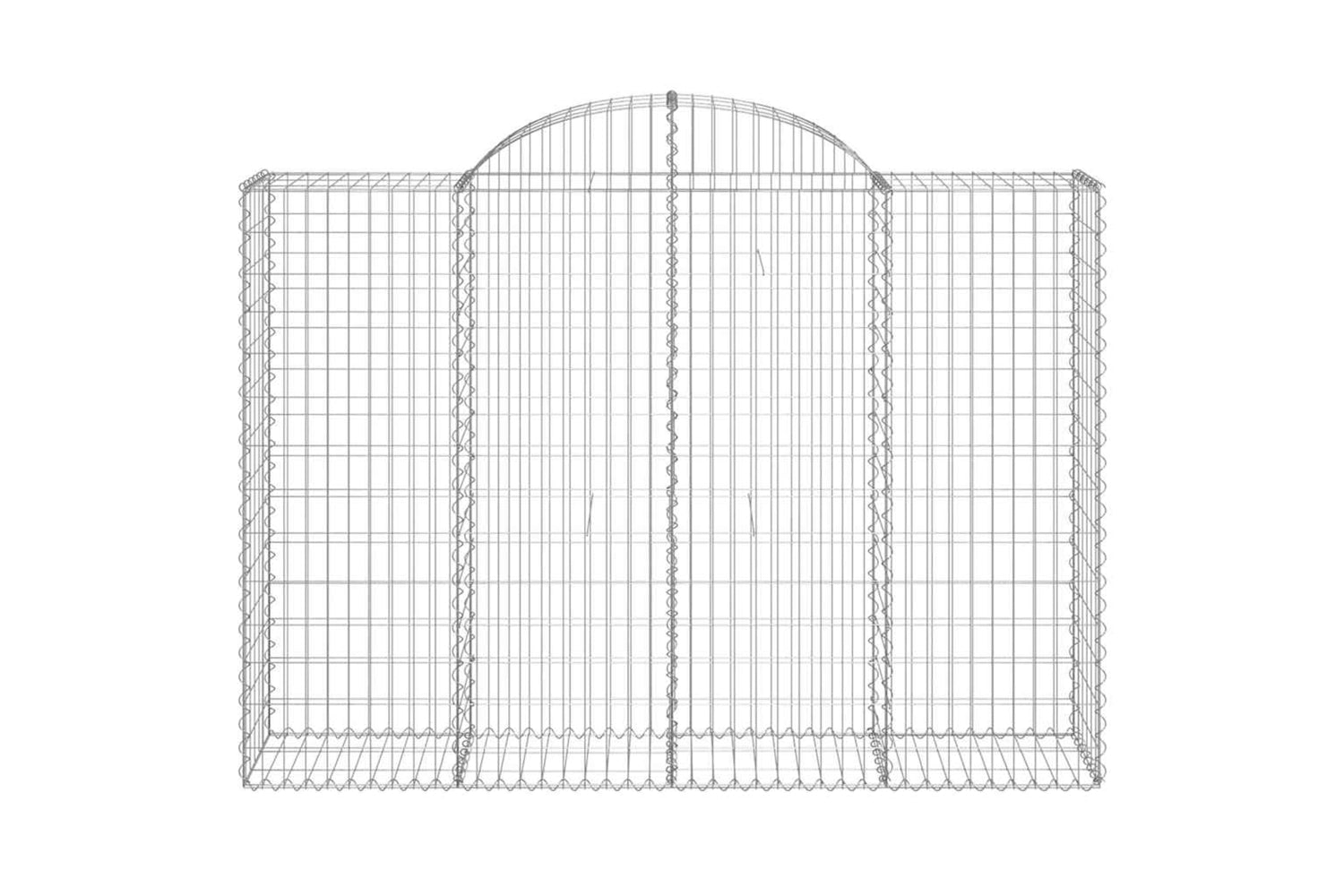 vidaXL 3146365 Arched Gabion Baskets 5 Pcs 200x50x140/160cm Galvanised Iron-3