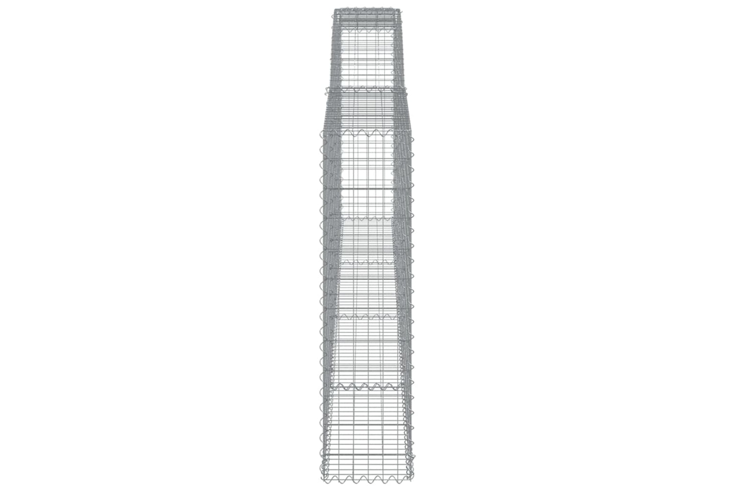 vidaXL 3146881 Arched Gabion Baskets 4 Pcs 400x30x120/140cm Galvanised Iron-4