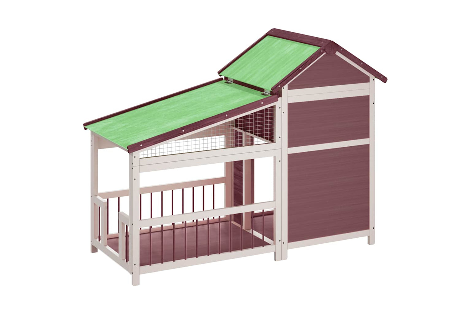 vidaXL 172263 Dog Kennel Mocha 143x60.5x109cm Solid Wood Pine-4