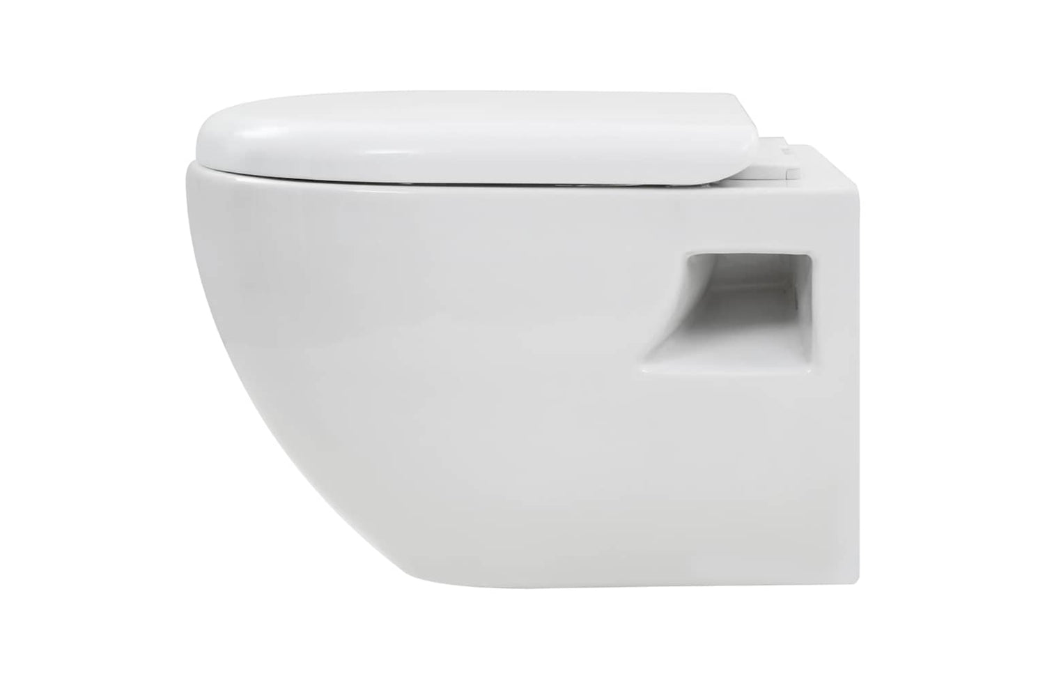 Vidaxl Wall-hung Toilet With Concealed Cistern Ceramic White-7