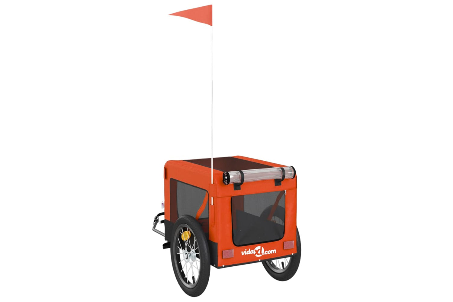 Vidaxl 93914 Pet Bike Trailer Orange And Black Oxford Fabric&iron-8