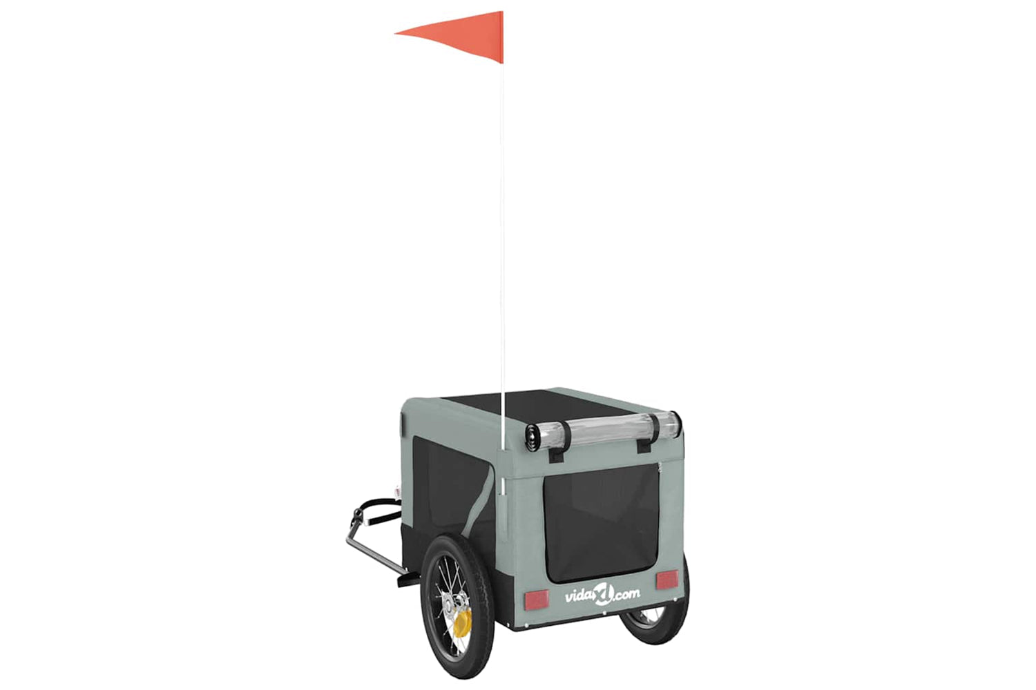 Vidaxl 93909 Pet Bike Trailer Grey And Black Oxford Fabric&iron-8