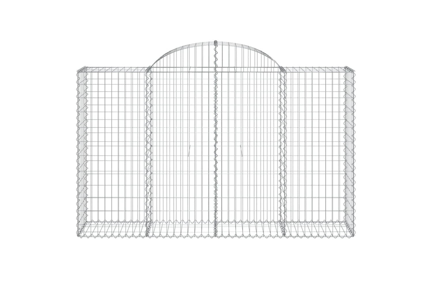 vidaXL 3146341 Arched Gabion Baskets 2 Pcs 200x50x120/140cm Galvanised Iron-3
