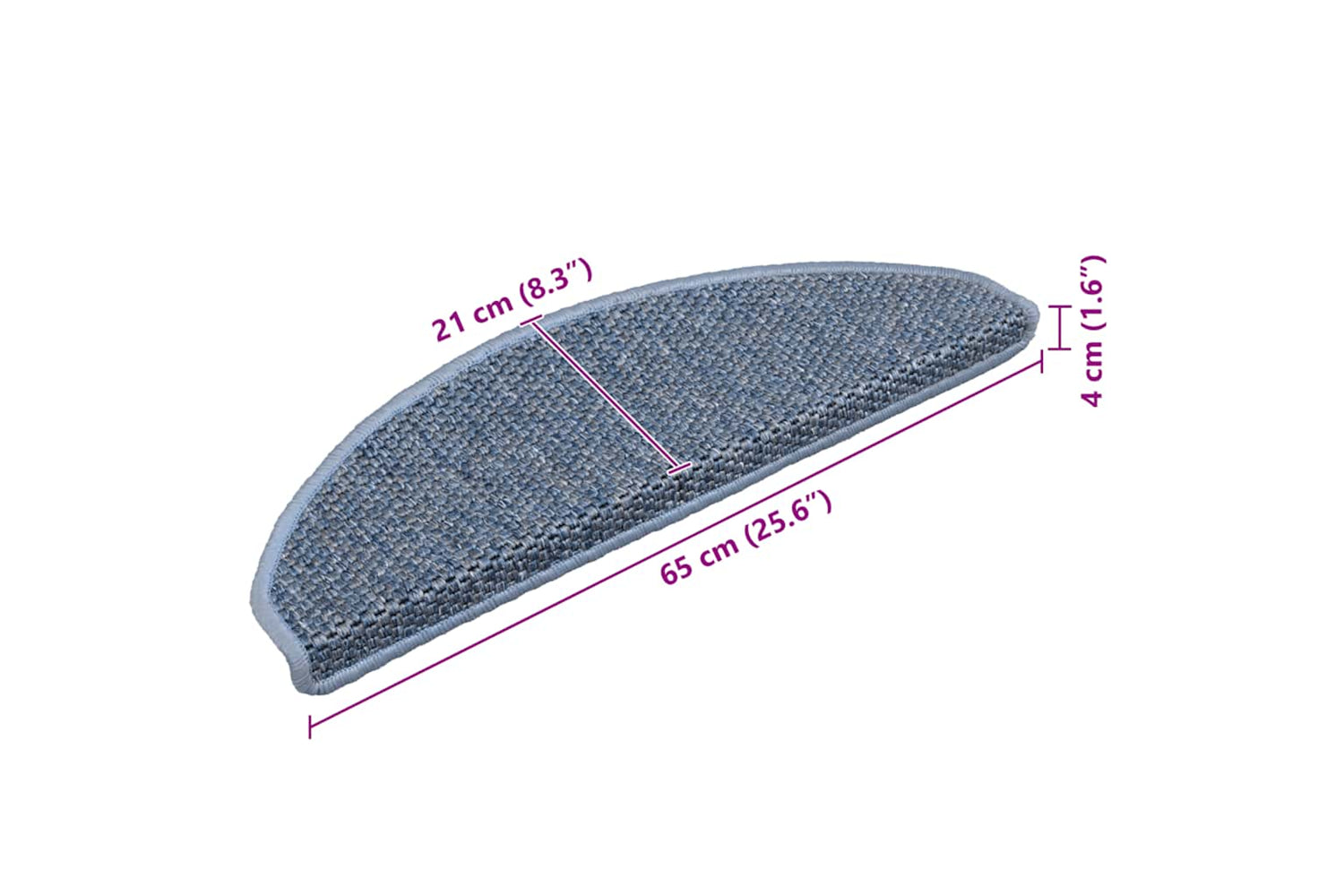vidaXL 326874 Stair Mats Self-adhesive Sisal-look 15 Pcs 65x21x4cm Blue-8