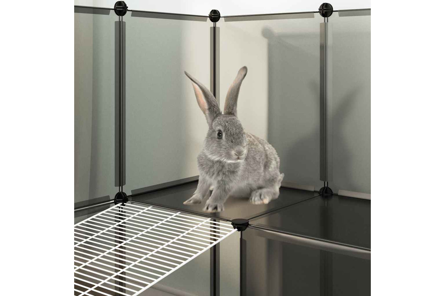 vidaXL 340569 Small Animal Cage Black 143x107x93cm Pp And Steel-7