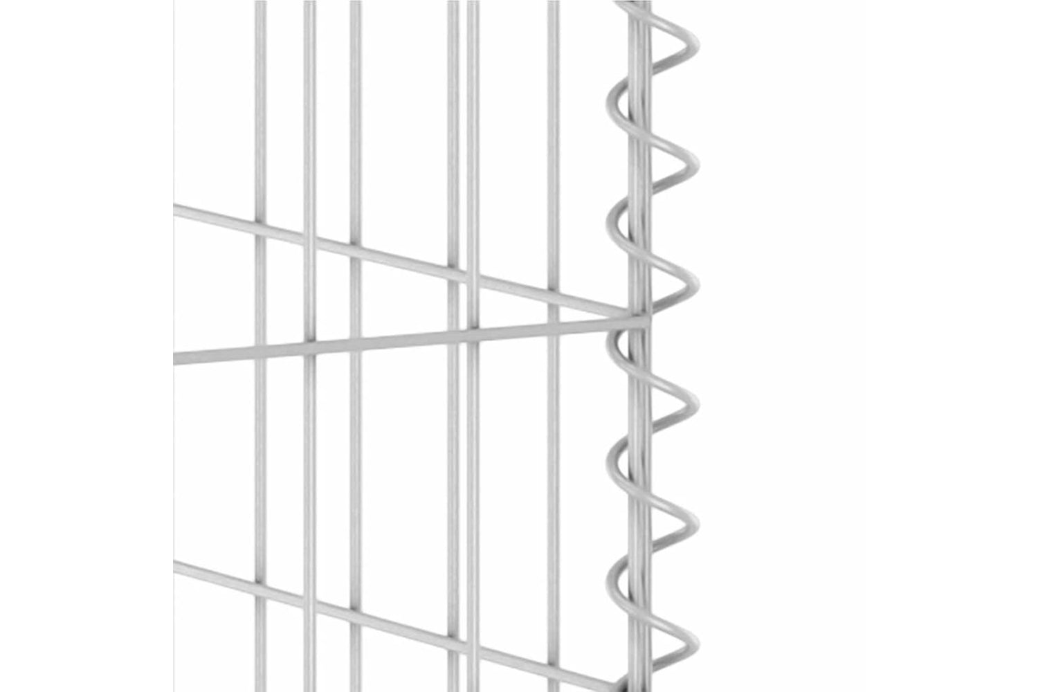 vidaXL 151300 Gabion Wall For Garbage Bins Galvanised Steel 254x100x110cm-6