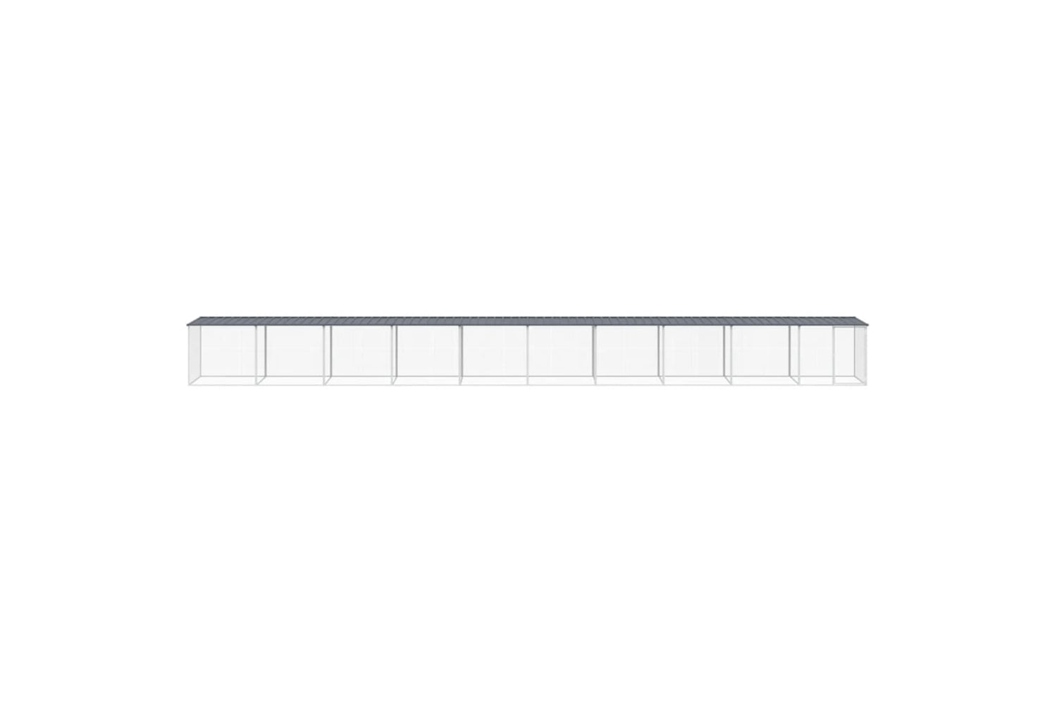 vidaXL 3189053 Chicken Cage With Roof Anthracite 1003x98x90cm Galvanised Steel-2
