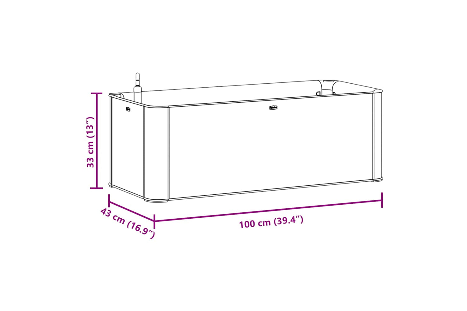 vidaXL 313960 Garden Raised Bed With Self Watering System Mocha 100x43x33cm-7