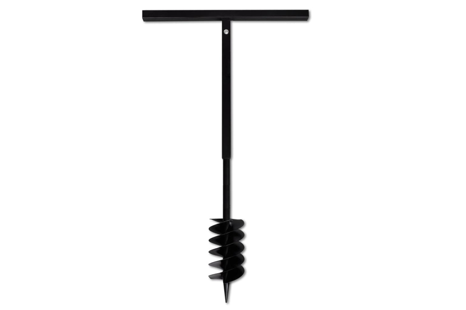 vidaXL 141025 Ground Drill With Handle Auger Bit 120mm Double Spirals Steel Black-4