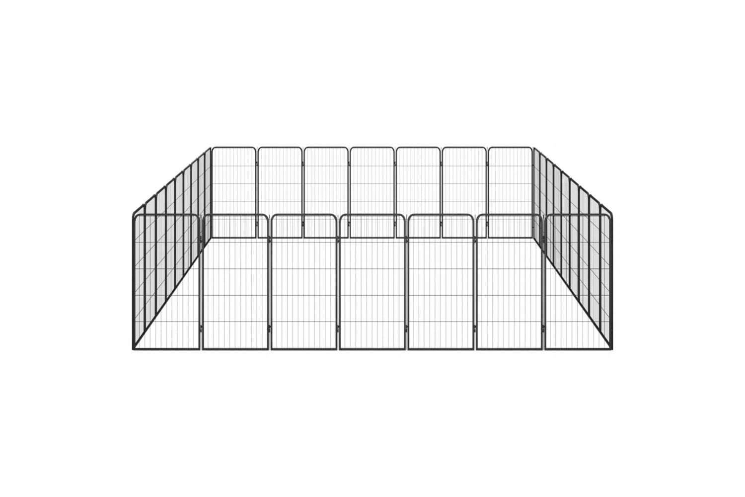 vidaXL 3115964 32-panel Dog Playpen Black 50x100cm Powder-coated Steel-4