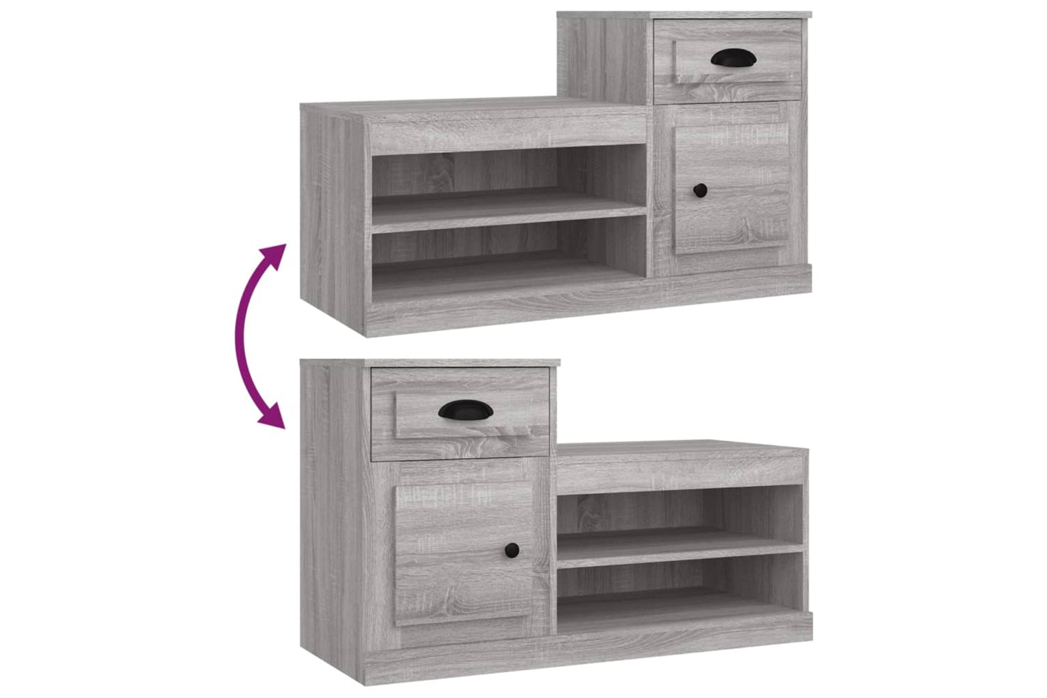 vidaXL 816422 Shoe Cabinet Grey Sonoma 100x42x60cm Engineered Wood-8