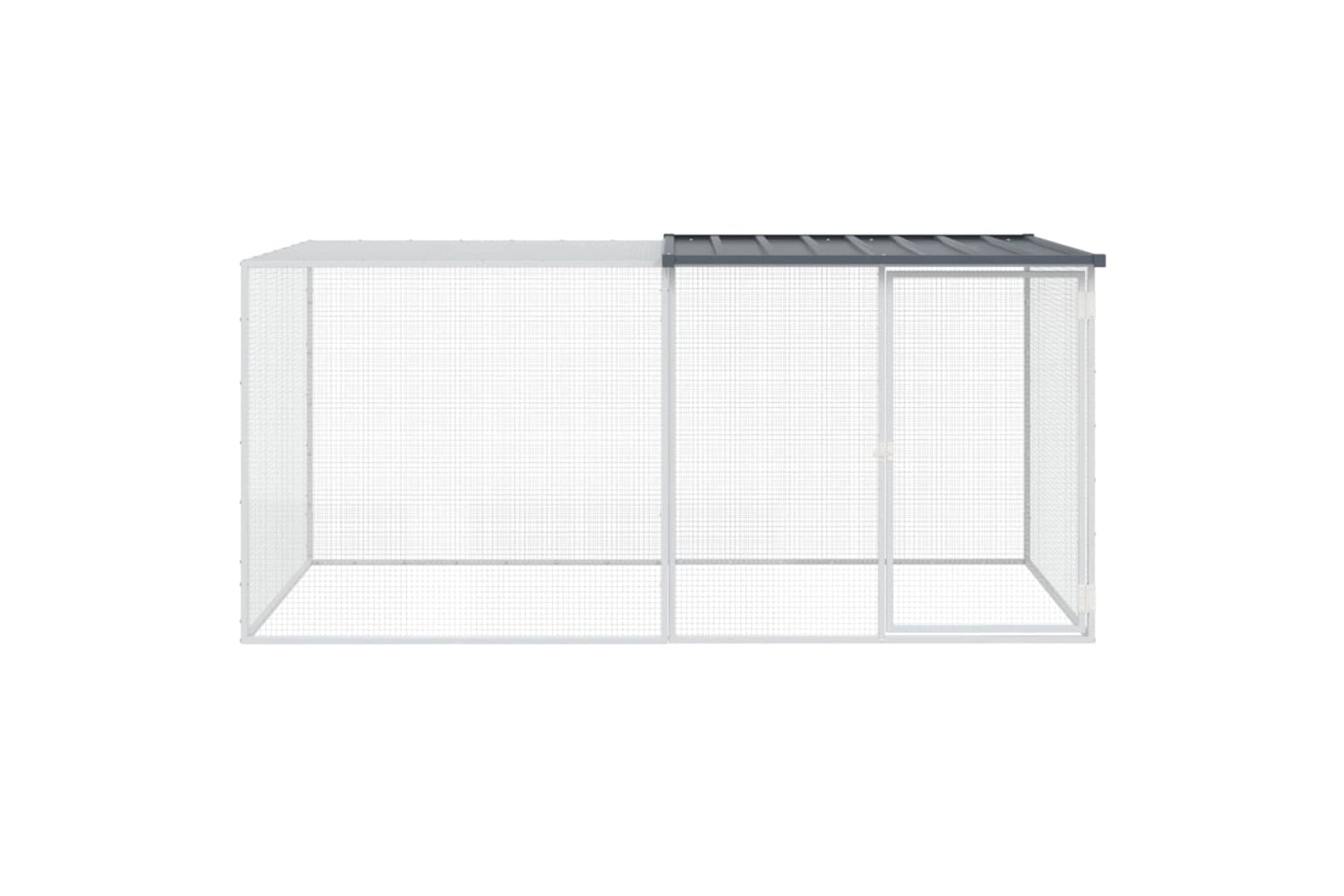 vidaXL 3189039 Chicken Cage With Roof Anthracite 203x98x90cm Galvanised Steel-2