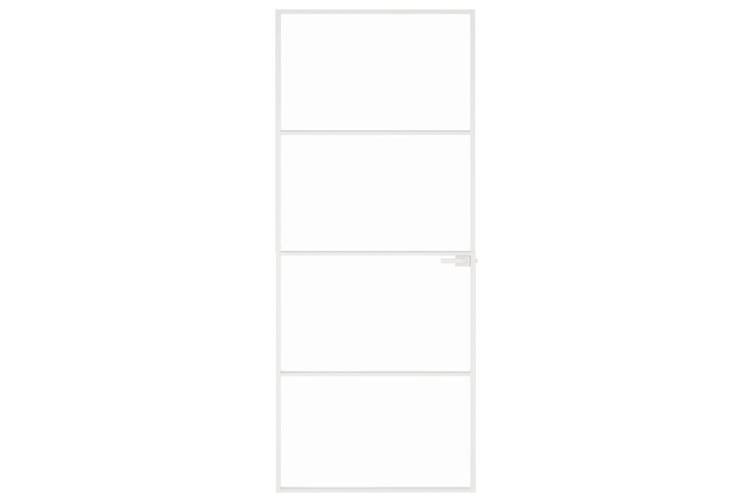 vidaXL 153667 Interior Door White 83x201.5cm Tempered Glass&aluminium Slim-2